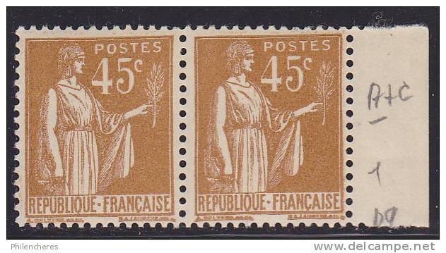 France - Paire Yvert N° 282 X - Cote 4 Euros - Prix De Départ 1,3 Euros - 1932-39 Vrede