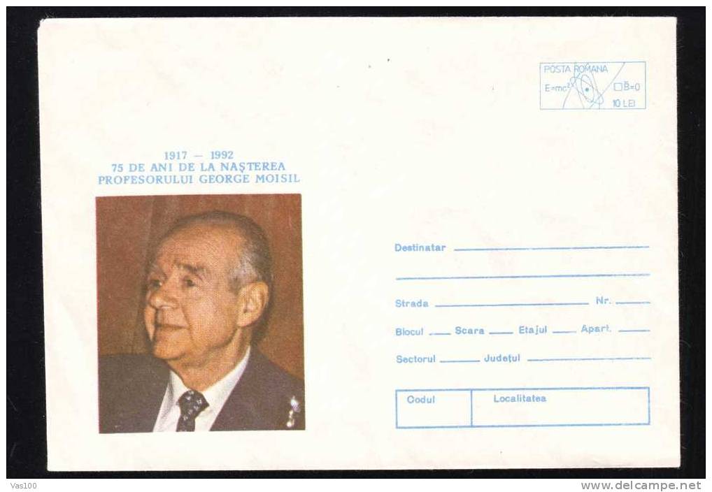 Entier 1992;Mathematician George Moisil, Sationery Cover Unused Romania. - Physik