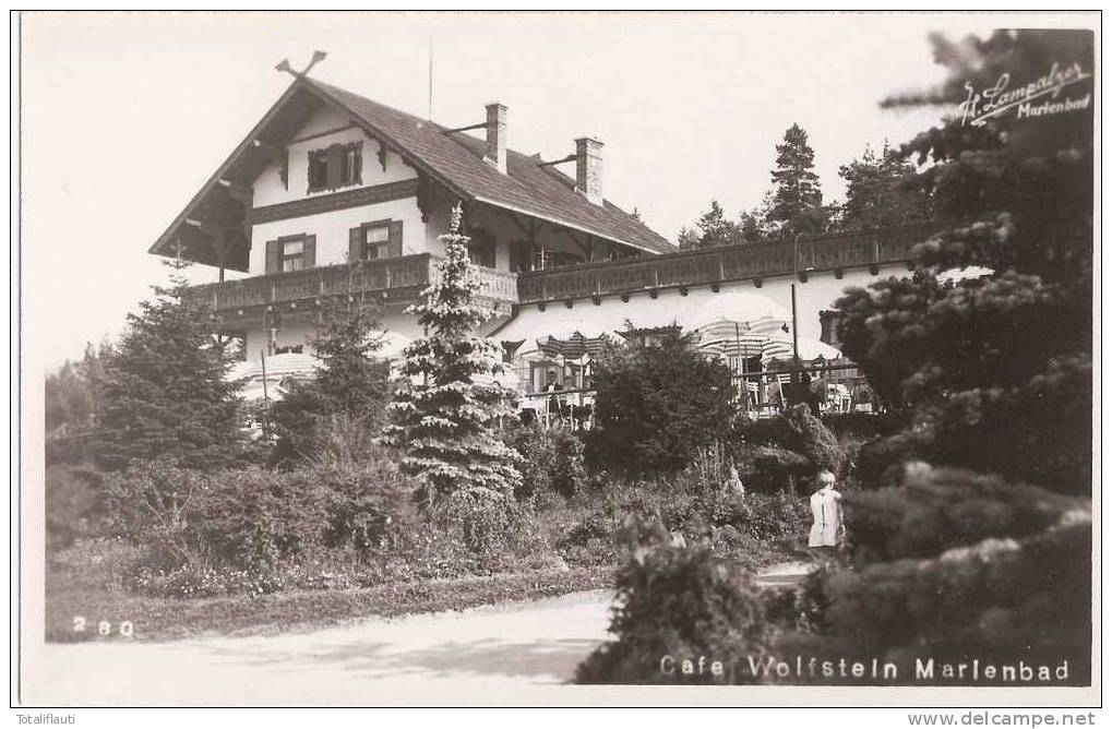 Marienbad Cafe Wolfstein Belebt Fotograf H Lampalzer TOP-Erhaltung Marianske Lazne Ungelaufen - Sudeten