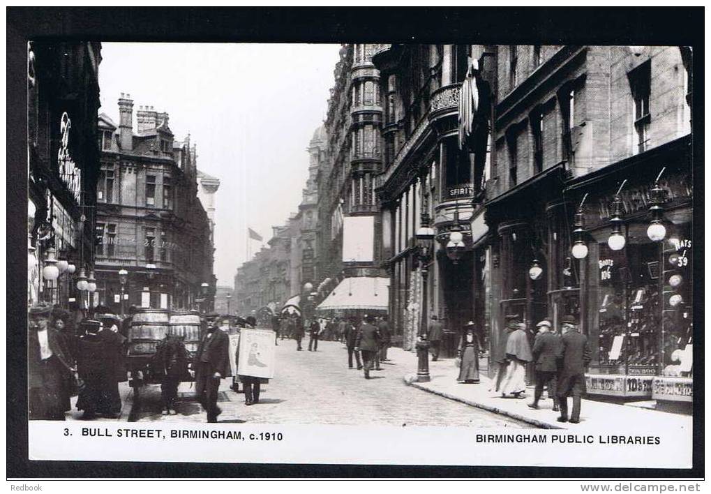 RB 659 - Postcard Bull Street Circa 1910 Birmingham Warwickshire - Library Reproduction - Birmingham