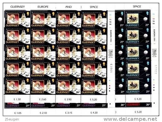 GUERNSEY  1991  EUROPA CEPT  MS  MNH - 1991