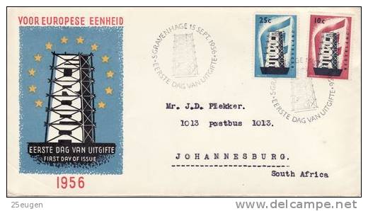 NETHERLANDS  1956 EUROPA CEPT FDC - 1956