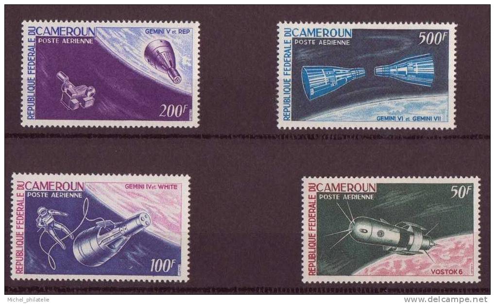 CAMEROUN N° 70à 73** PAR AVION  Neuf Sans Charniere   CONQUETE DE L'ESPACE Sujets Divers - Kameroen (1960-...)