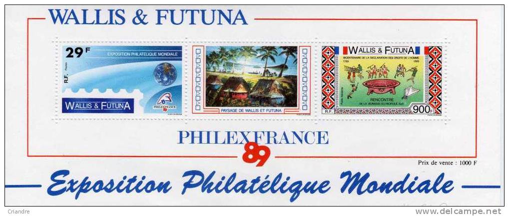 Wallis Et Futuna:  Bloc Neuf, Gomme Intacte Philexfrance" Exposition Philatélique Mondiale" Wallis Et Futuna - Hojas Y Bloques