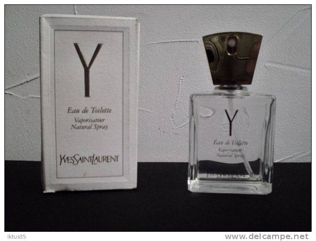 VAPORISATEUR EAU DE TOILETTE YVES SAINT LAURENT "Y"-50 Ml VIDE AVEC SA BOITE - Frascos (vacíos)