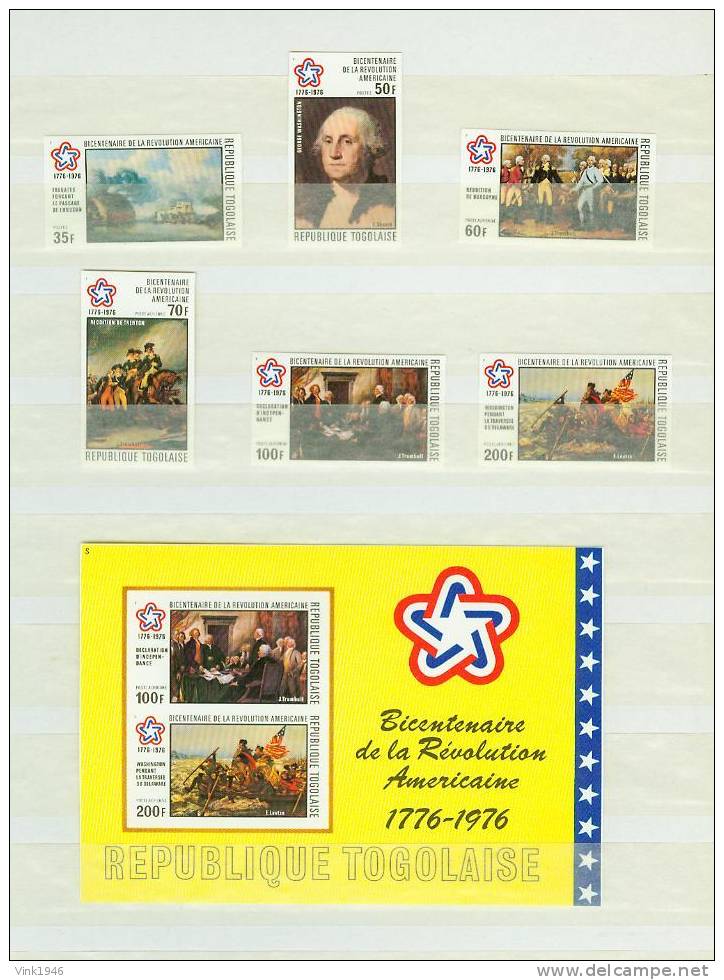 TOGOLAISE 1976, US BICENTENARY, SET + BLOK,ONGETAND, IMPERF,POSTFRIS/MNH (L1100) - Onafhankelijkheid USA