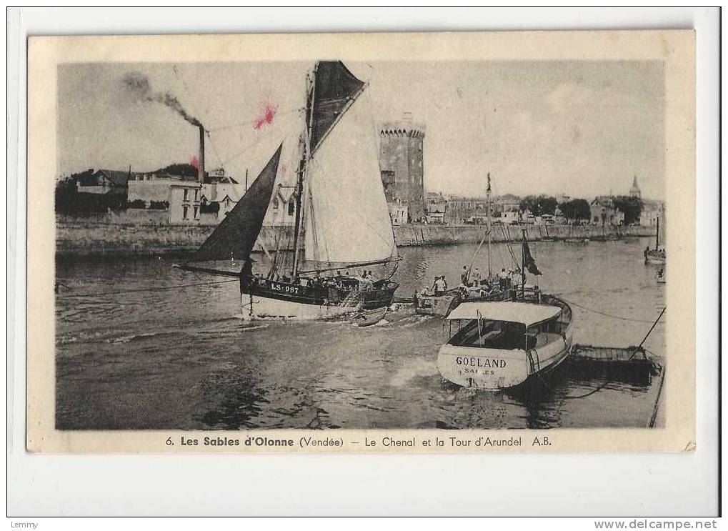 85 - LES SABLES D´OLONNE - LE CHENAL ET LA TOUR D'ARUNDEL - USINE - BATEAU LE GOELAND - Sables D'Olonne