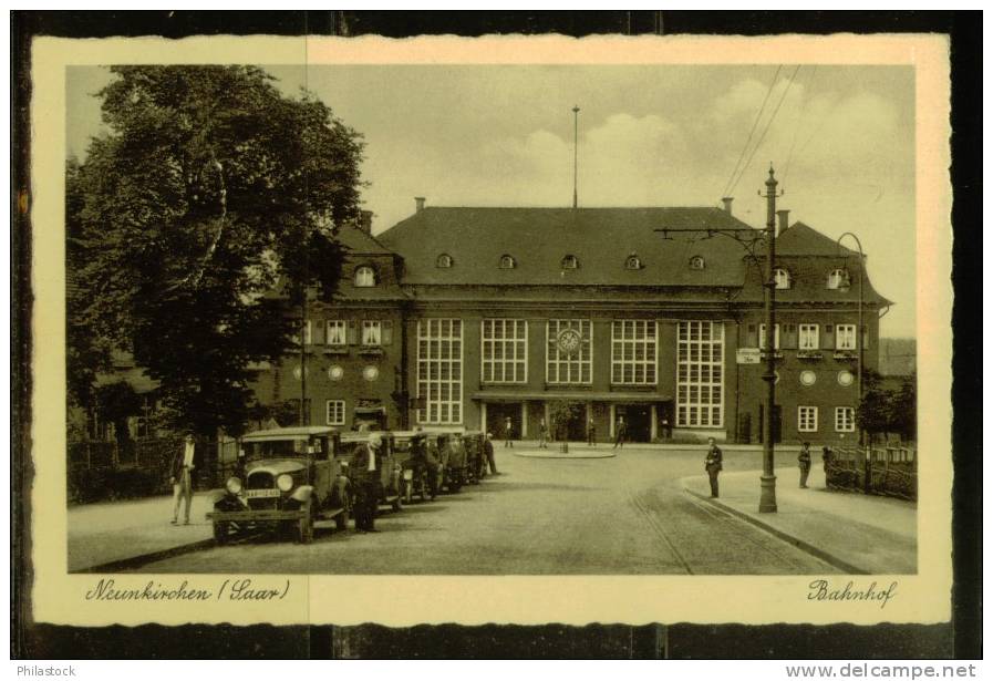 ALLEMAGNE SARRE CPA Photo Neunkirchen 1935 Bahnhof - Saarburg