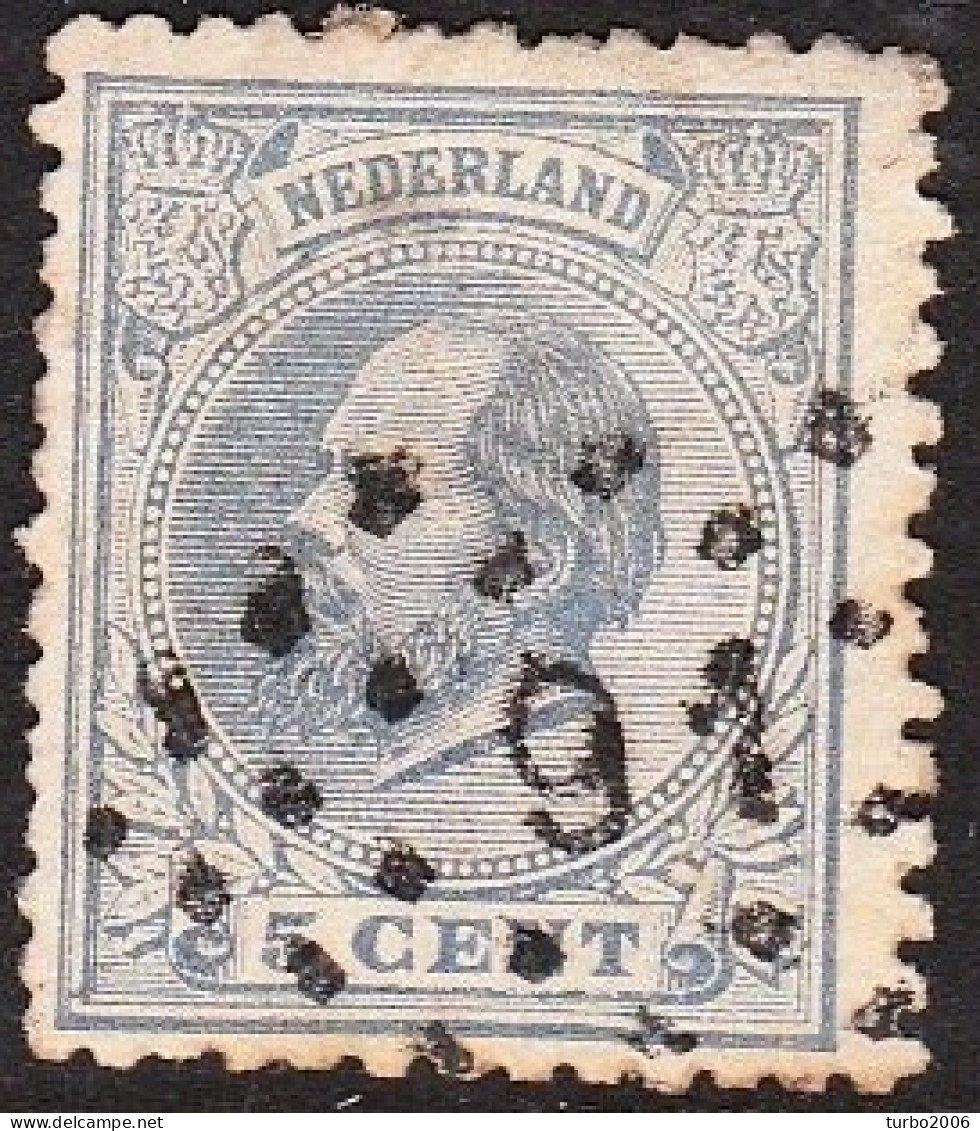 1872 Koning Willem III  5 Cent Blauw Tanding 12 X 12 ???  NVPH 19 - Used Stamps