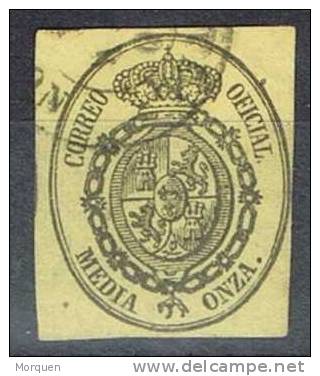 1/2 Onza Servicio Oficial 1855,  Edifil Num 35 º - Oblitérés