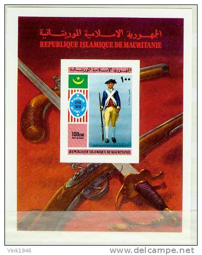 MAURITANIE 1976, US BICENTENARY,  BLOK,ONGETAND, IMPERF,UNLISTED,POSTFRIS/MNH (L1106) - Us Independence