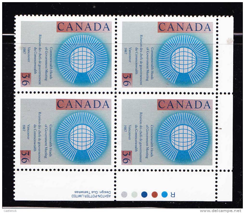 T)1987,CANADA,B4,9th COMMONWEALTH MEETING,VANCOUVER,OCT. 13-17,MNH,SCN 1147,WITH BORDER SHEET - Neufs