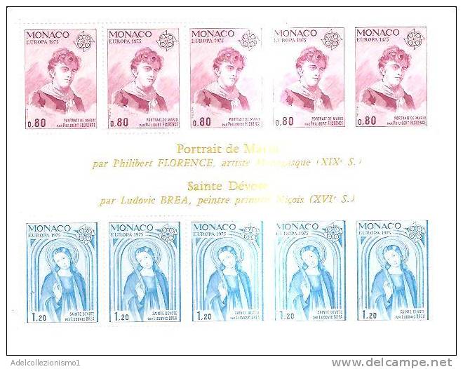 45402)foglio Completo Monaco Serie Europa Cept 1975 - Postmarks