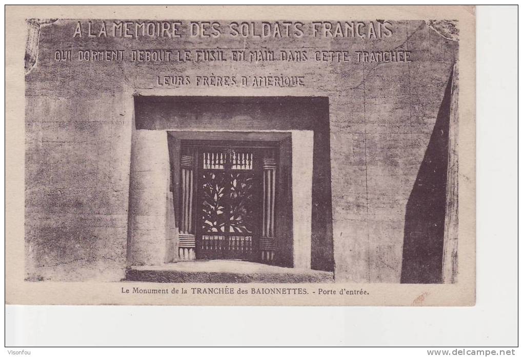 CP 1934 : Le Monument De La TRANCHEE Des BAIONETTES - Porte D´entrée - Monuments