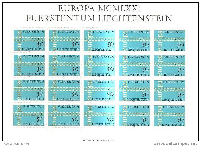 45404)foglio Completo Liechtenstein Serie Europa Cept 1971 - Blocks & Sheetlets & Panes