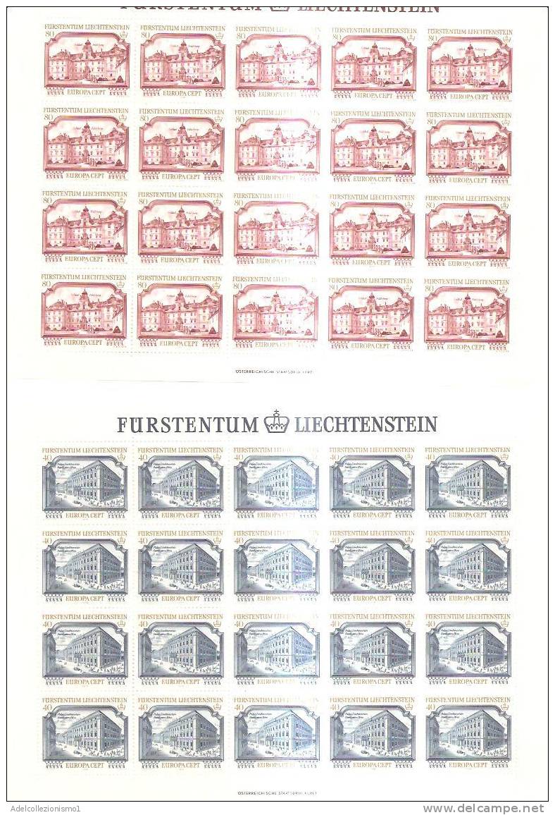 45416)n°2 Fogli Completi Liechtenstein Serie Europa Cept 1978 - Blocs & Feuillets