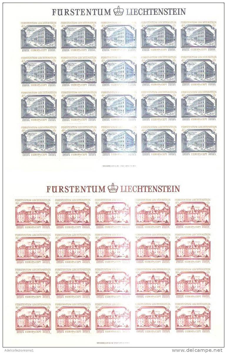 45417)n°2 Fogli Completi Liechtenstein Serie Europa Cept 1978 - Blocks & Kleinbögen