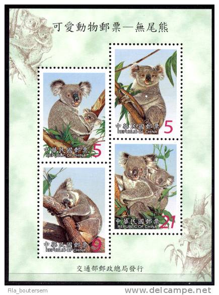 TAIWAN : 15-11-2002  (**) : Set + Bloc Animal Series : KOALA BEAR - Neufs