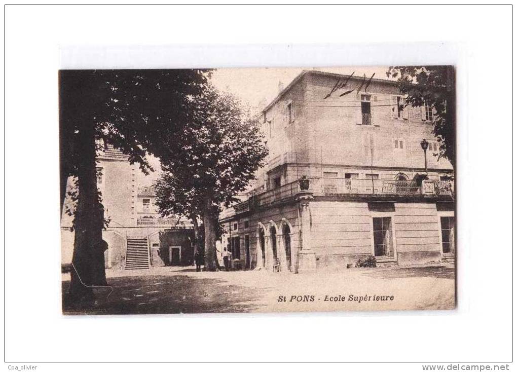 34 ST PONS Ecole Primaire Supérieure, Cour, Ed ?, 1918 - Saint-Pons-de-Thomières