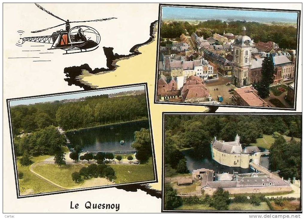 D59 - LE QUESNOY - CHATEAU DE SARTEL - EN AVION AU-DESSUS DE ... (MULTIVUES) - Le Quesnoy