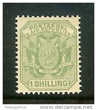 ZUID AFRIKAANSE REPUBLIEK 1895 Hinged Stamp 1 SH Yellow-green Sacc Nr. 216 - Transvaal (1870-1909)