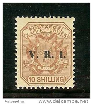 ZUID AFRIKAANSE REPUBLIEK 1900 Hinged Stamp(s) 10SH Pale Chestnut (overprint V.R.I.) Sacc Nr. 242 - Transvaal (1870-1909)