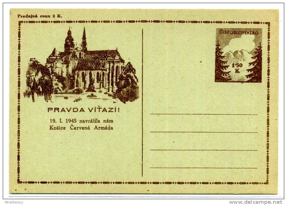 TCHECOSLOVAQUIE  / ENTIER POSTAL / PRE STAMPED / EGLISE - Ansichtskarten