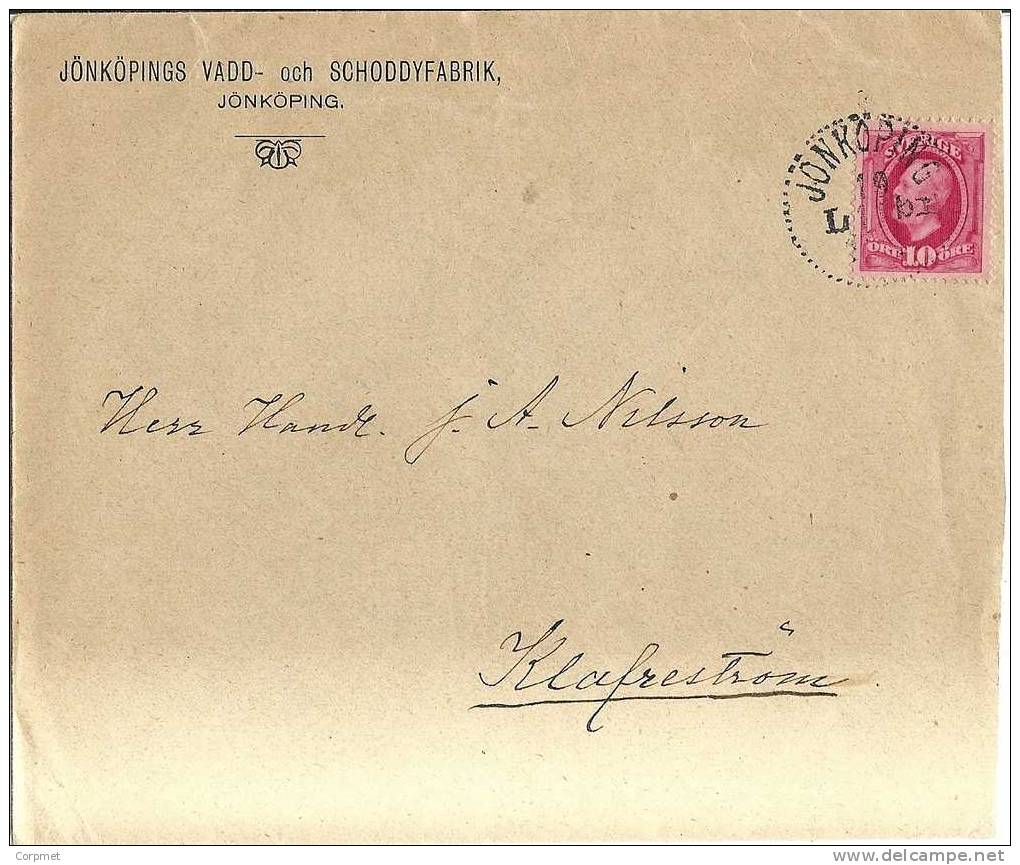 SWEDEN - VF JONKOPING COVER Tied With OSCAR II Stamp - Briefe U. Dokumente