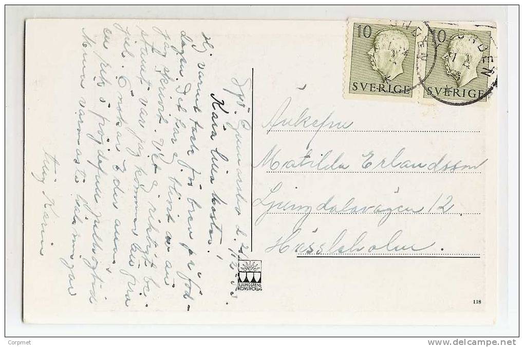 SWEDEN - 1953 POSTCARD  Tied With Pair Of GUSTAVE VI  Stamps - Covers & Documents