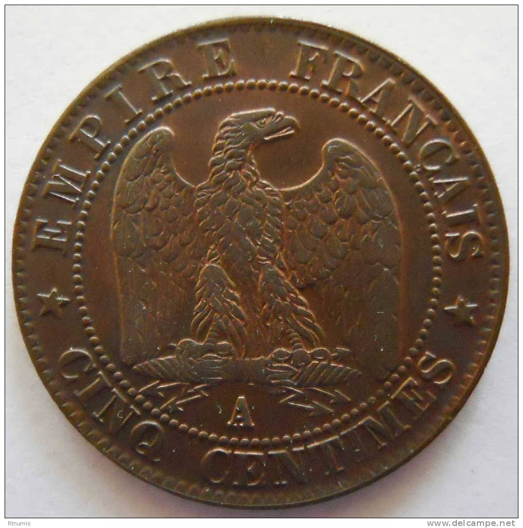 5 Centimes Napoléon III Tête Nue  1856 A PARIS SUPERBE - 5 Centimes