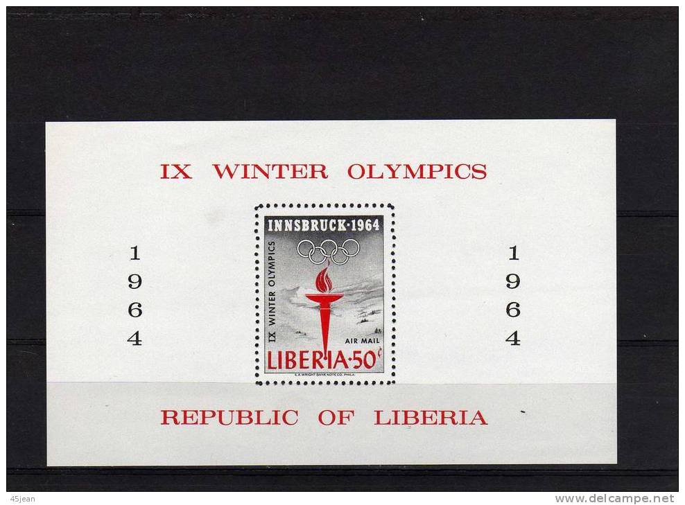 Libéria: 1963 Bloc N°28 N** J.O D'Insbruck - Hiver 1964: Innsbruck