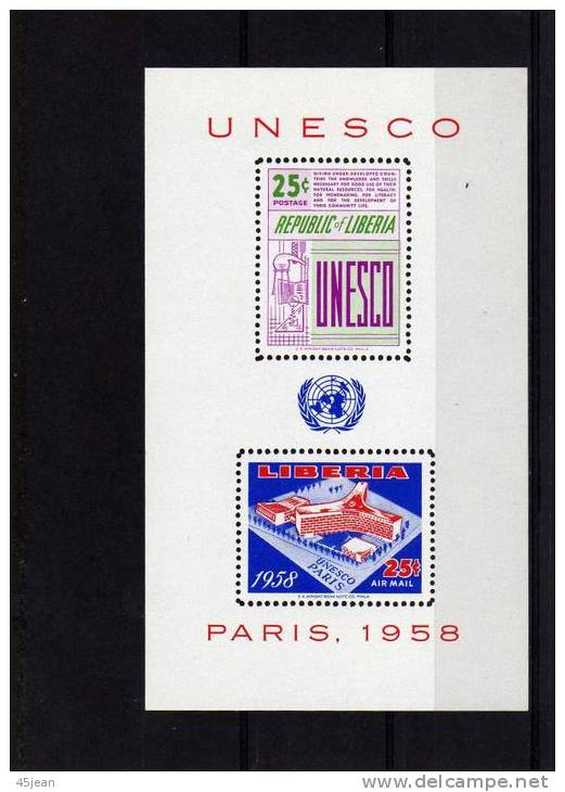 Libéria: 1967 Bloc N°13 N** Inauguration Du Palais De L'UNESCO à Paris - Liberia