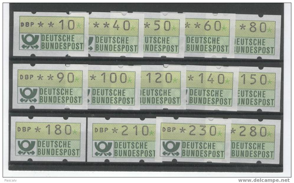 RFA Timbres De Distributeurs 1981 Série Complète De 14 Valeurs Neuves - Machine Labels [ATM]