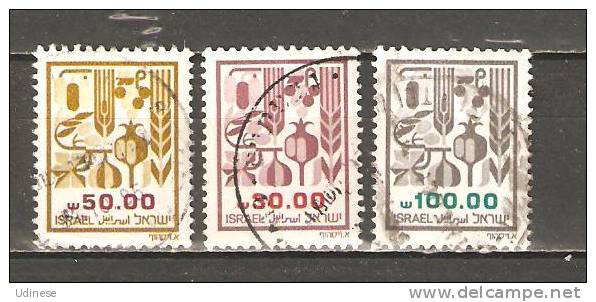 ISRAEL 1984 - DEFINITIVE 50.00, 80.00, 100.00  - USED OBLITERE GESTEMPELT - Usados (sin Tab)