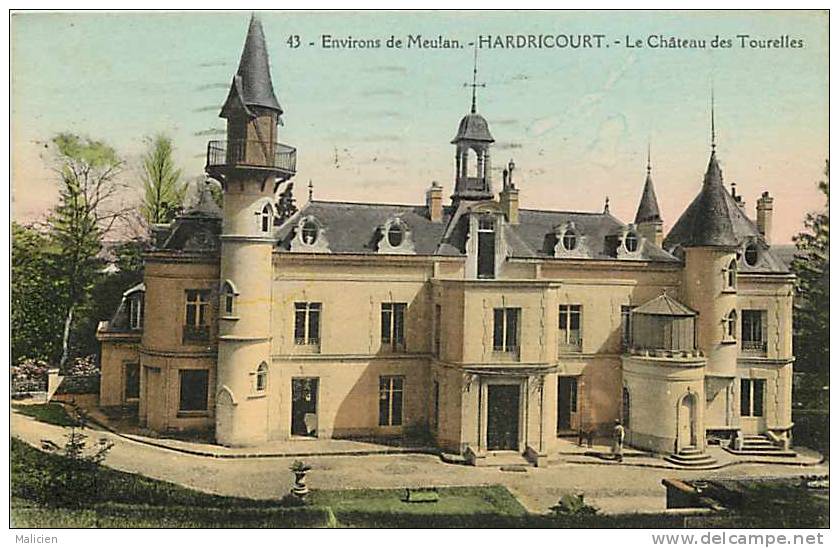 Yvelines - Ref A394- Hardricourt -environs De Meulan - Le Chateau Des Tourelles   - Carte Bon Etat - - Hardricourt