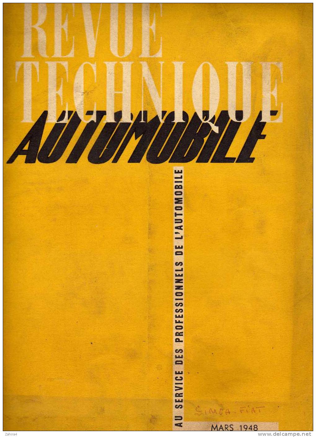Revue Technique Automobile  -  SIMCA-FIAT 6 CV  -  3em Année  N° 23  - Moteur Diesel Cummins -belles PUB - Auto
