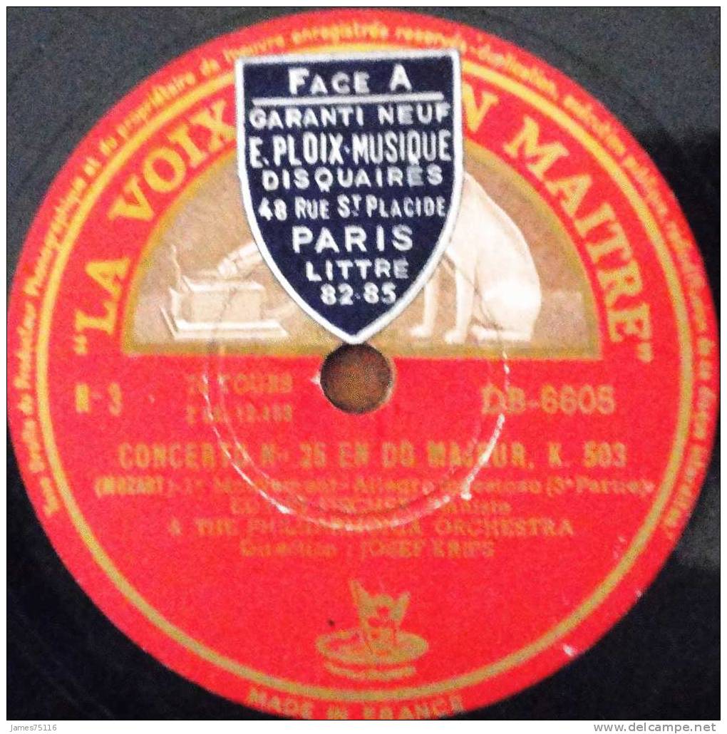 MOZART. Concerto N°25 En Do Majeur K 503.  4 Disques 78T 30cm - 78 Rpm - Gramophone Records