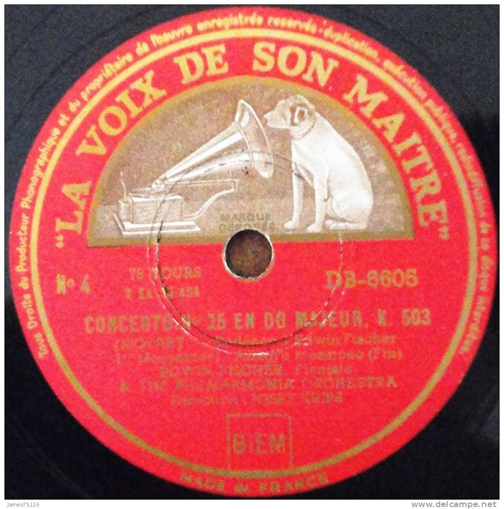 MOZART. Concerto N°25 En Do Majeur K 503.  4 Disques 78T 30cm - 78 Rpm - Gramophone Records