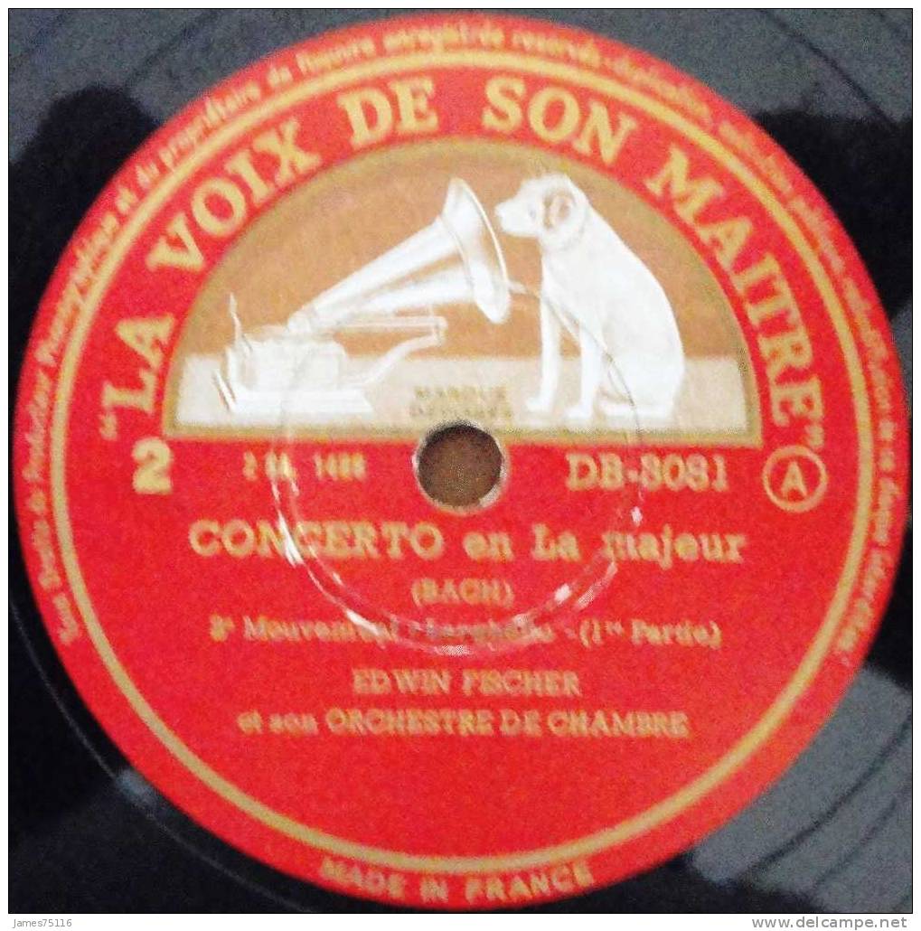 Jean-Sébastien BACH. Concerto En La Majeur. 2 Disques 78T 30cm. - 78 Rpm - Schellackplatten