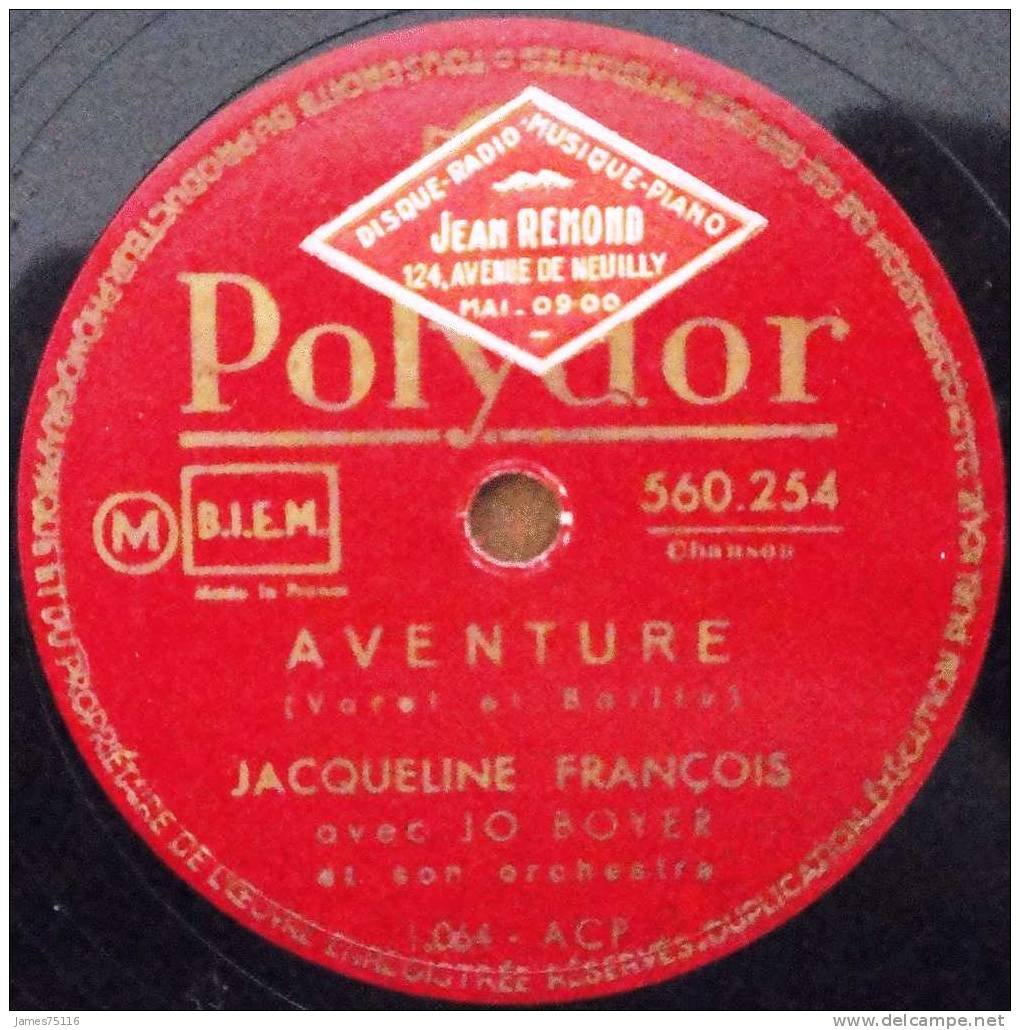 Jacqueline FRANCOIS Avec Jo Boyer Et Son Orchestre. 78T 25cm. - 78 Rpm - Gramophone Records