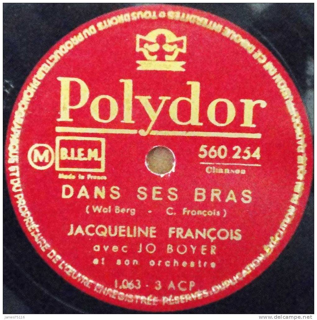 Jacqueline FRANCOIS Avec Jo Boyer Et Son Orchestre. 78T 25cm. - 78 Rpm - Gramophone Records