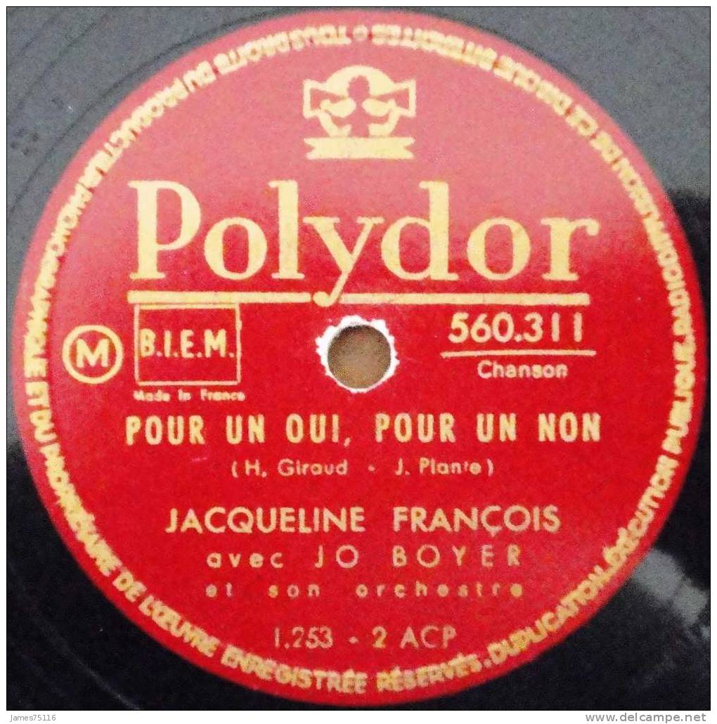 Jacqueline FRANCOIS Avec Jo Boyer Et Son Orchestre. 78T 25cm. - 78 Rpm - Gramophone Records