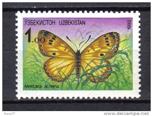 FRZ57 - UZBEKISTAN  1992 , Serie N. 2  ***  Farfalle - Uzbekistan