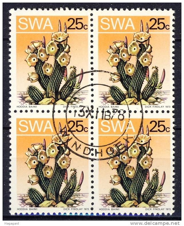 SWA 1973. Plants: Cactus. Block Of 4. Michel 385. Cancelled(o) - Sukkulenten