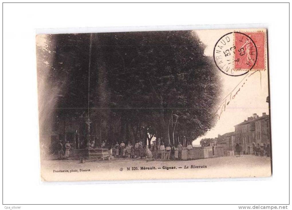 34 GIGNAC Riverain, Esplanade, Animée, Ed Pendariès 320, 1905 - Gignac
