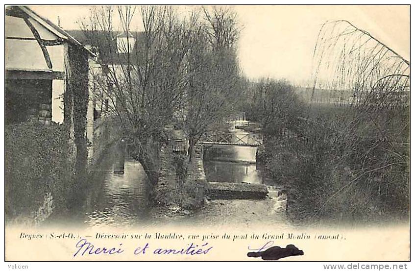Yvelines - Ref A322- Beynes - Deversoir Sur La Mauldre ,vue Prise Du Pont Du Grand Moulin -amont - Beynes