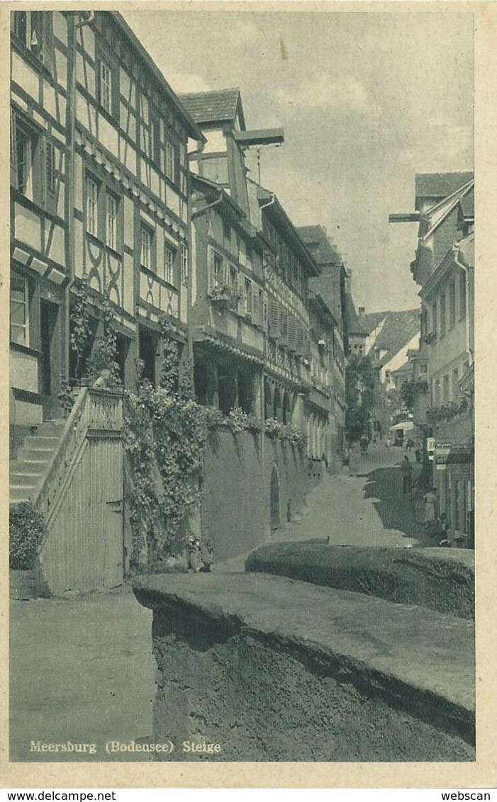 AK Meersburg Bodensee Steige Gründruck ~1930 #13 - Meersburg