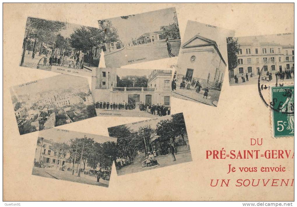 CPA ( 93 ) LE PRÈS-ST-GERVAIS /  Du Pré-Saint-Gervais, Je Vous Envoie Un Souvenir - - Le Pre Saint Gervais