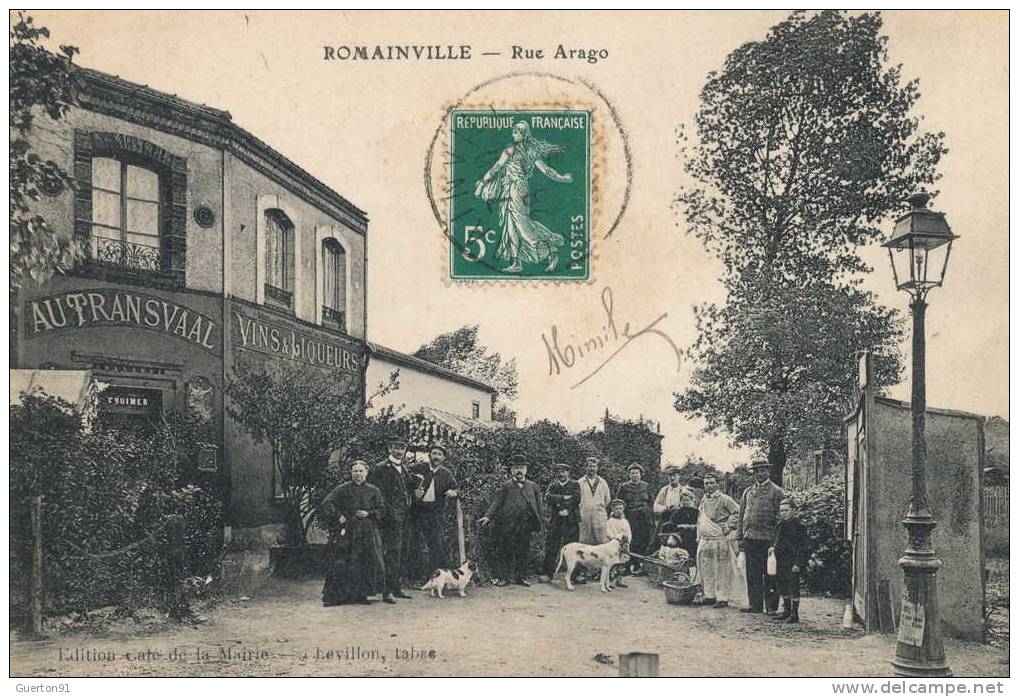 CPA ( 93 )  ROMAINVILLE /  Rue Arago - - Romainville