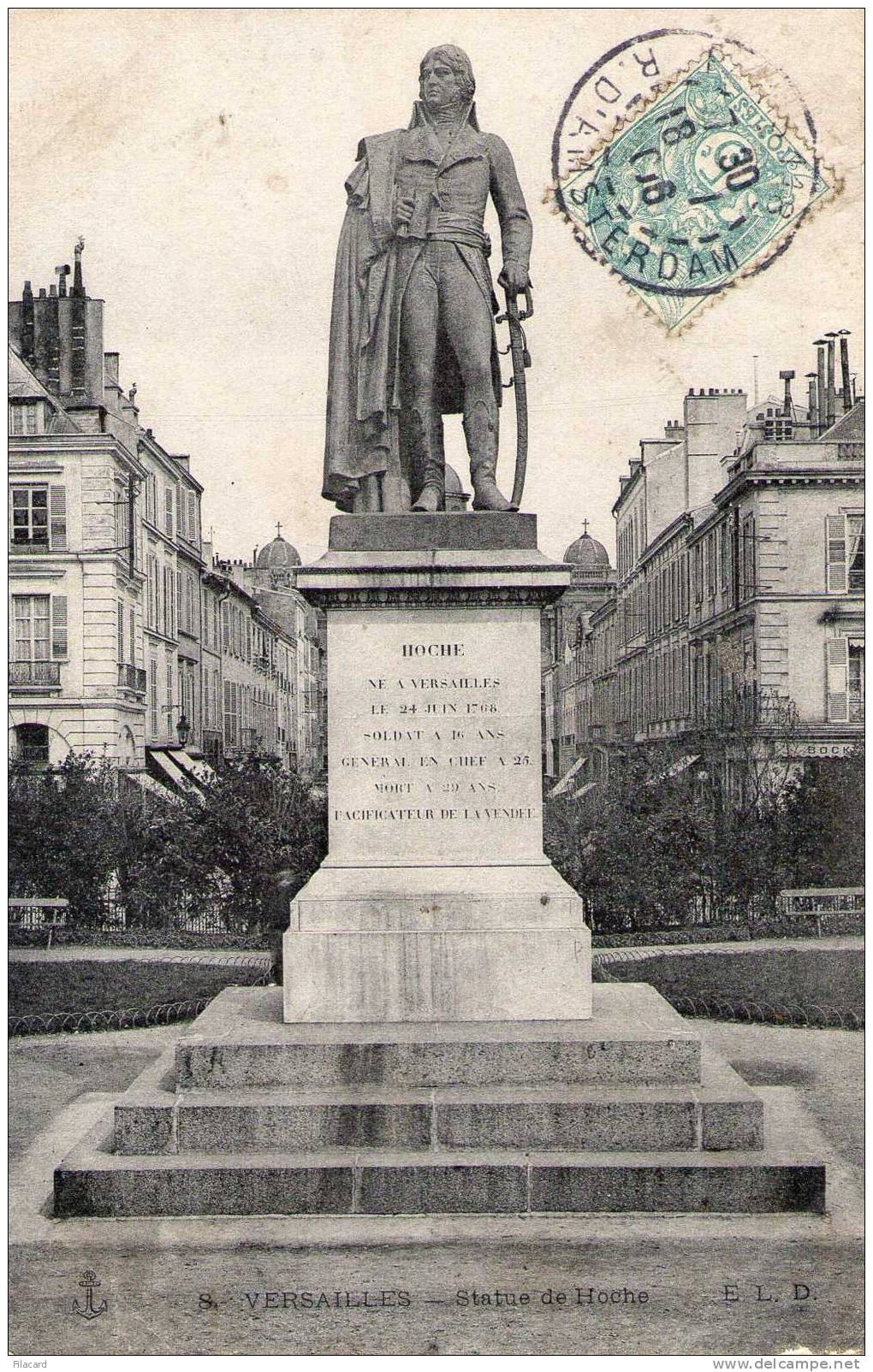 12448   Francia,   Versailles ,Statue De Hoche,   VG  1906 - Ile-de-France